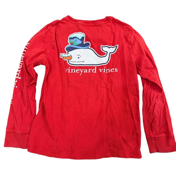 Vineyard Vines Other - Vineyard Vines Red Kids Long-Sleeve Whale Tee with Festive Hat Graphic